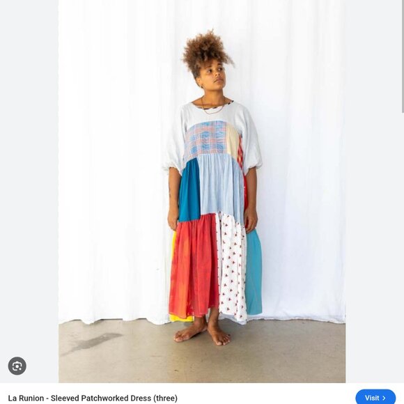 La reunion sleeved patchwork dress (LOOKING FOR) - Picture 1 of 1